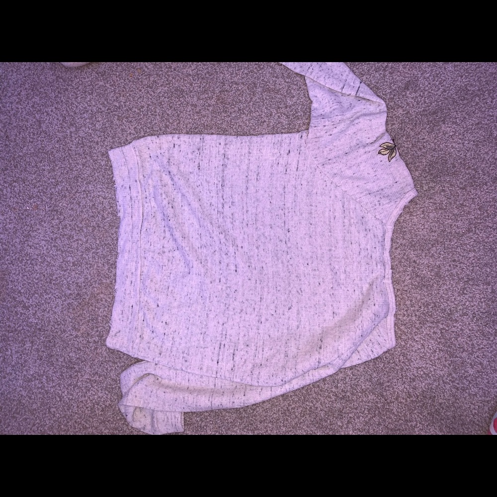 soft rose embroidered sweater